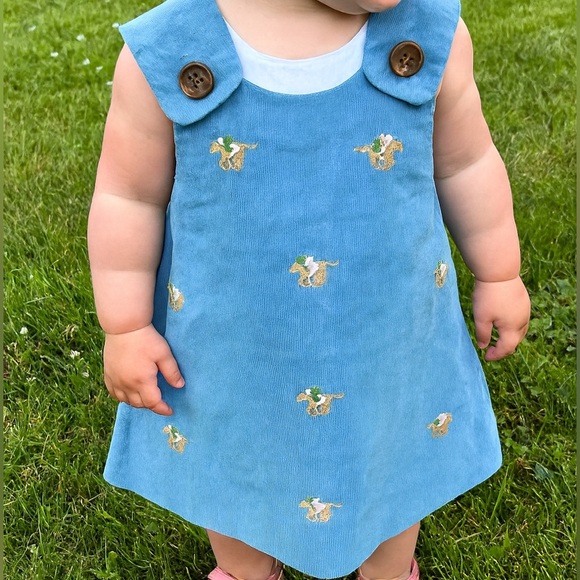 Beaufort Bonnet Jumper Dress Horse Embroidery 18-24 Months TBBC Girls Vintage - Picture 2 of 9